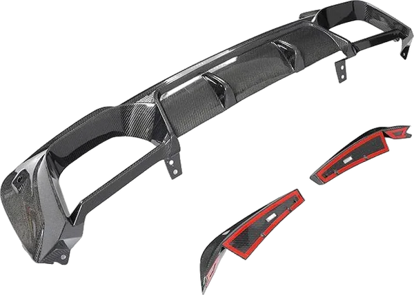 Carbon fiber rear diffuser, studio cut-out