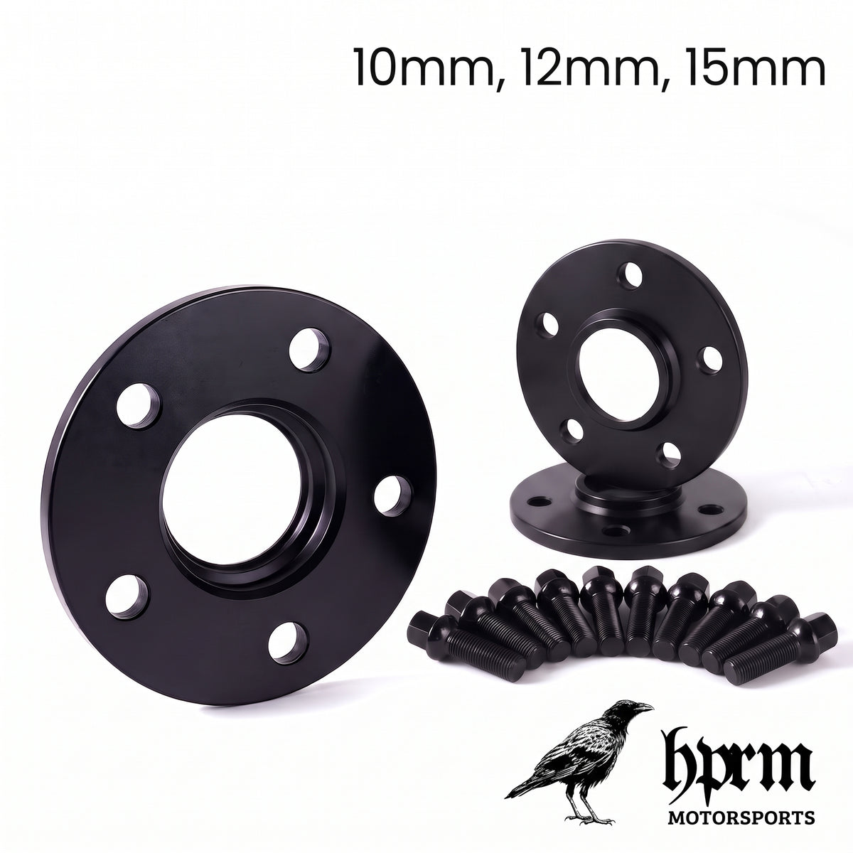 HPRM Hub Centric HPRM Wheel Spacers (10mm, 12mm, 15mm) , Extended Bolts Included: BMW M3 / M4 / X3M / X4M (set of 2)