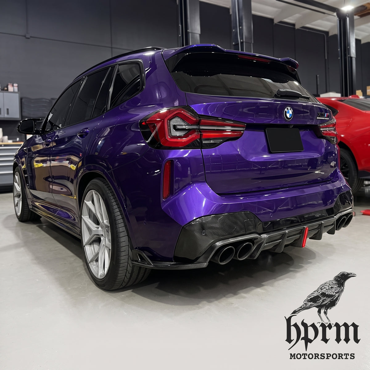 Corner Blade Carbon Fiber Rear Diffuser: BMW X3M (F97 LCI 2022-2025)