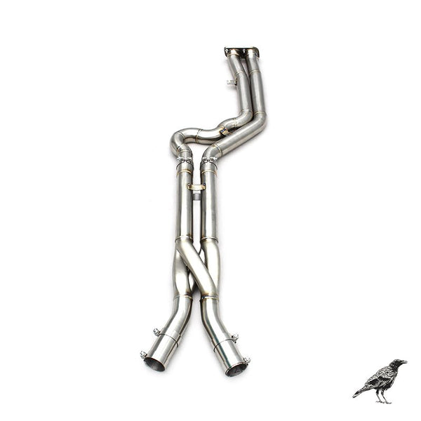 Z-Pipe resonator delete for BMW X3M / X4M F97 F98 S58 — full stainless assembly